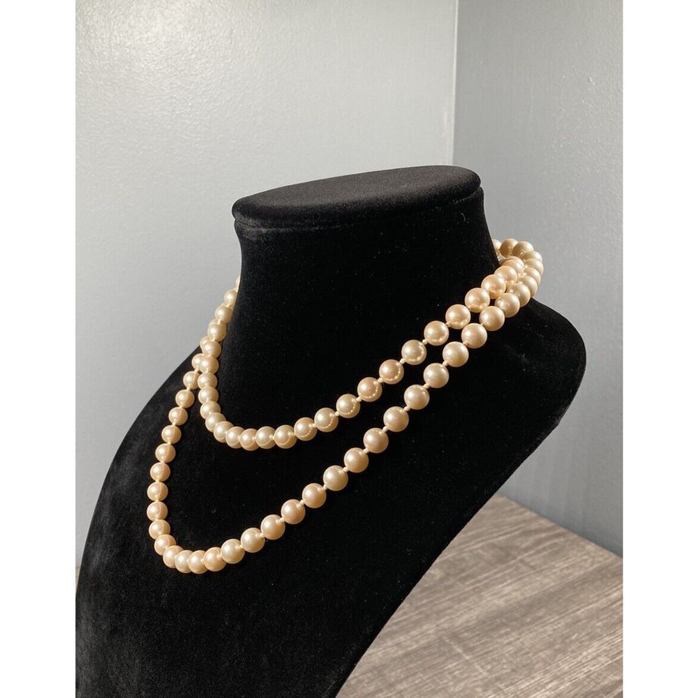 Vintage LCI Liz Claiborne Pearl Beaded Necklace Signed 37” Long - Picture 2 of 9